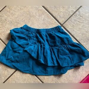 5/6 Gymboree Crazy 8 girls dark teal blue corduroy skirt diagonal ruffle